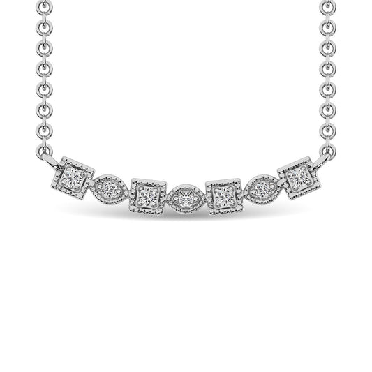 Diamond 1/10 Ct.Tw. Fashion Necklace in 10K White Gold