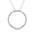 Diamond 1/5 Ct.Tw. Round and Baguette Cut Open Circle Pendant in 10K White Gold