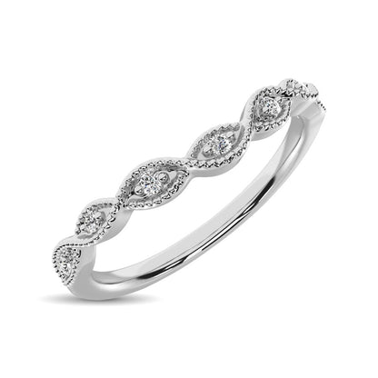 10K White Gold 1/20 Ct.tw Diamond Stackable Ring