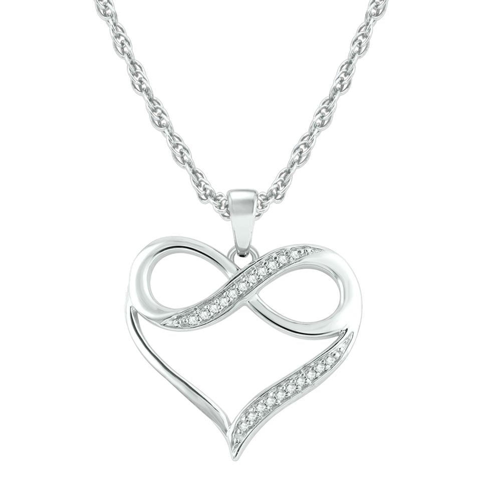 10K White Gold 1/20 Ct.tw Diamond Heart Pendant