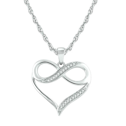 10K White Gold 1/20 Ct.tw Diamond Heart Pendant