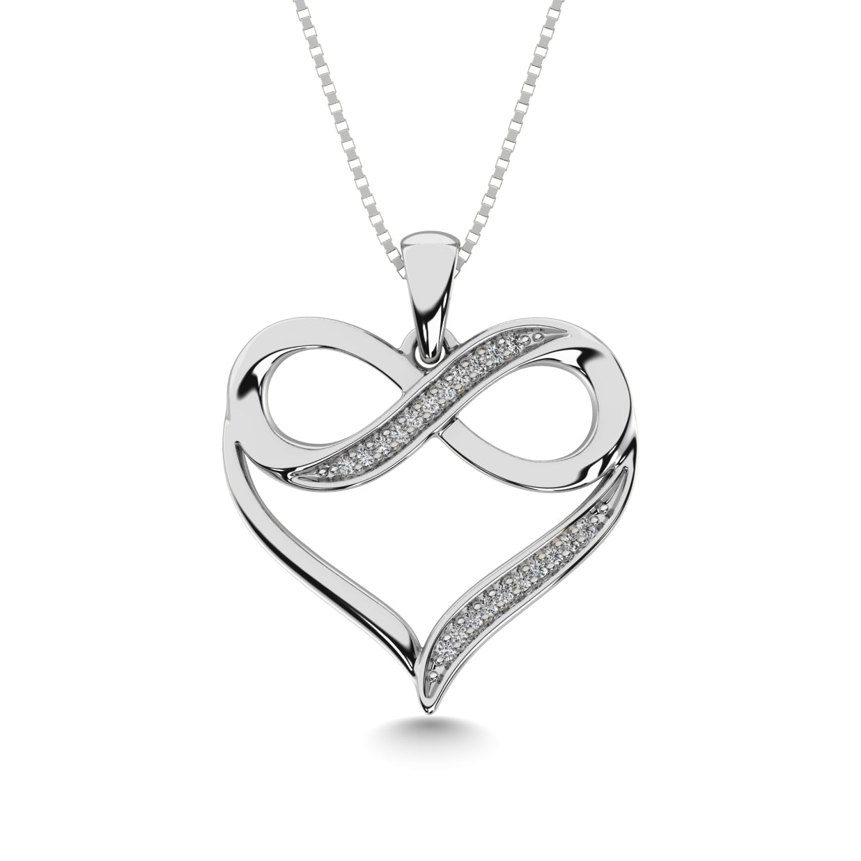 10K White Gold 1/20 Ct.tw Diamond Heart Pendant