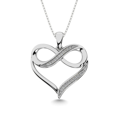 10K White Gold 1/20 Ct.tw Diamond Heart Pendant