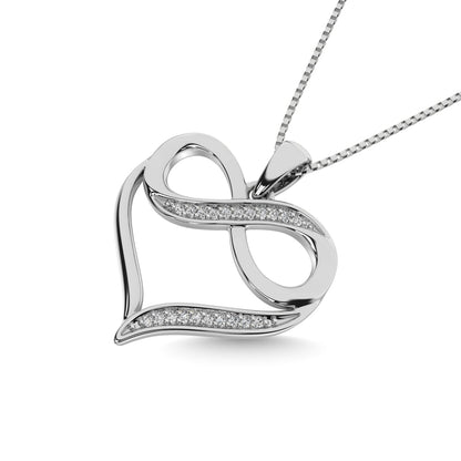 10K White Gold 1/20 Ct.tw Diamond Heart Pendant