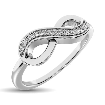 10K White Gold 1/20 Ct.tw Diamond Infinity Ring