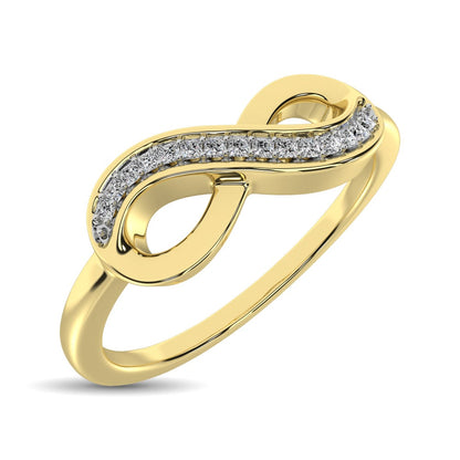 10K Yellow Gold 1/20 Ct.tw Diamond Infinity Ring