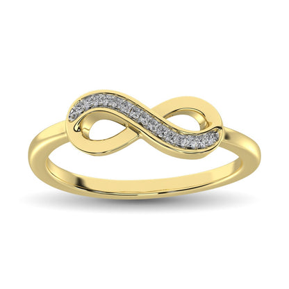 10K Yellow Gold 1/20 Ct.tw Diamond Infinity Ring