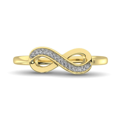 10K Yellow Gold 1/20 Ct.tw Diamond Infinity Ring