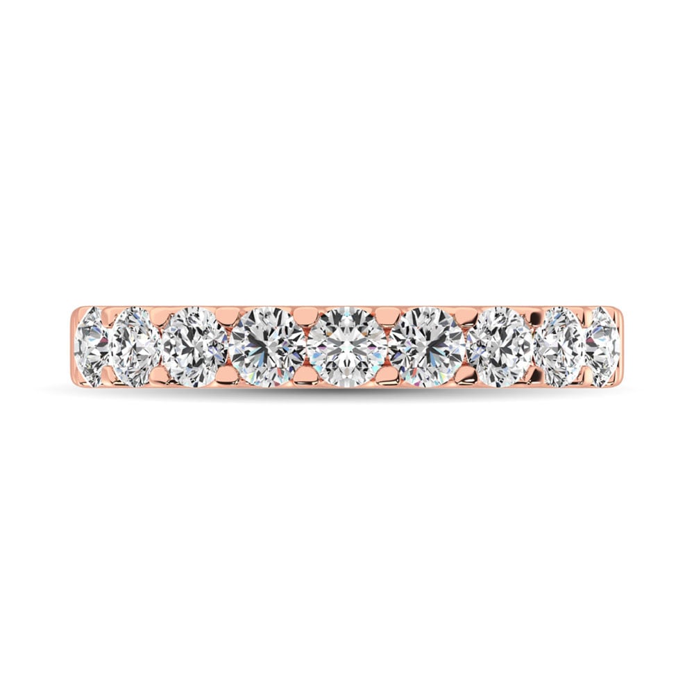 14K Rose Gold Diamond 1 Ct.Tw. 9 Stone Anniversary Band