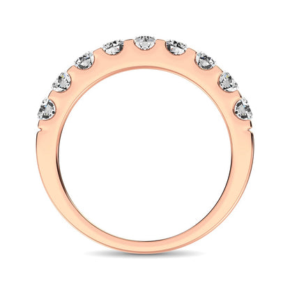 14K Rose Gold Diamond 1 Ct.Tw. 9 Stone Anniversary Band