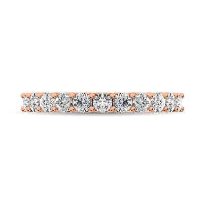 14K Rose Gold Diamond 3/4 Ct.Tw. 9 Stone Anniversary Band