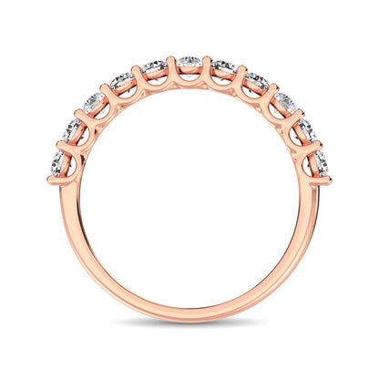 14K Rose Gold Diamond 3/4 Ct.Tw. 9 Stone Anniversary Band