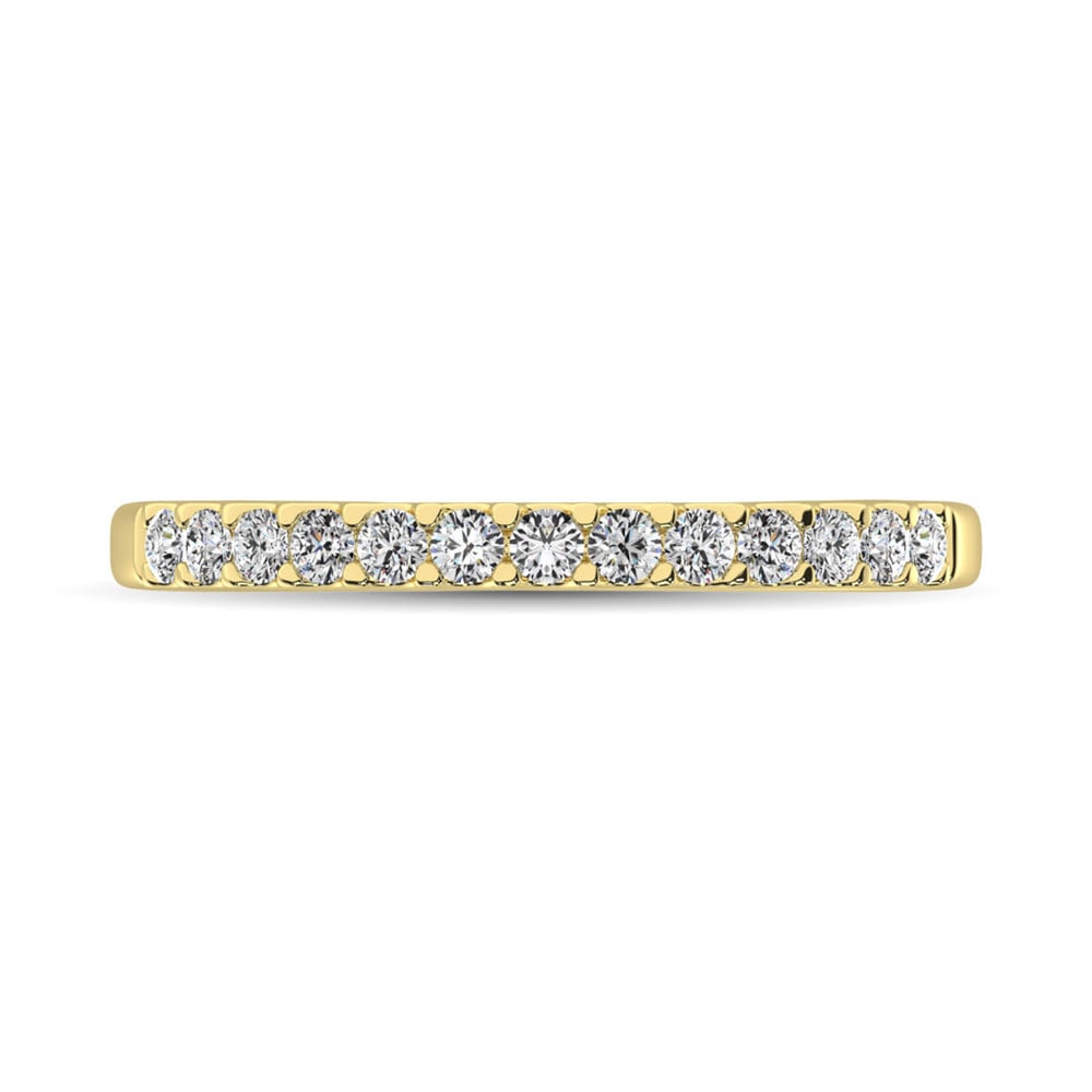 14K Yellow Gold Diamond 1/4 Ct.Tw. 9 Stone Anniversary Band