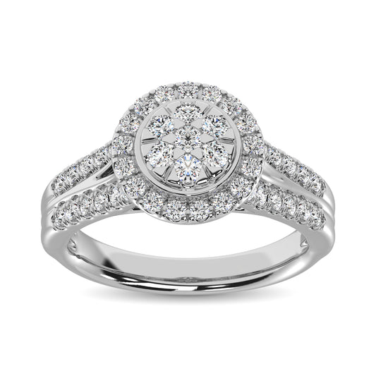 Diamond 1 Ct.Tw. Round Shape Engagement Ring in 10K White Gold