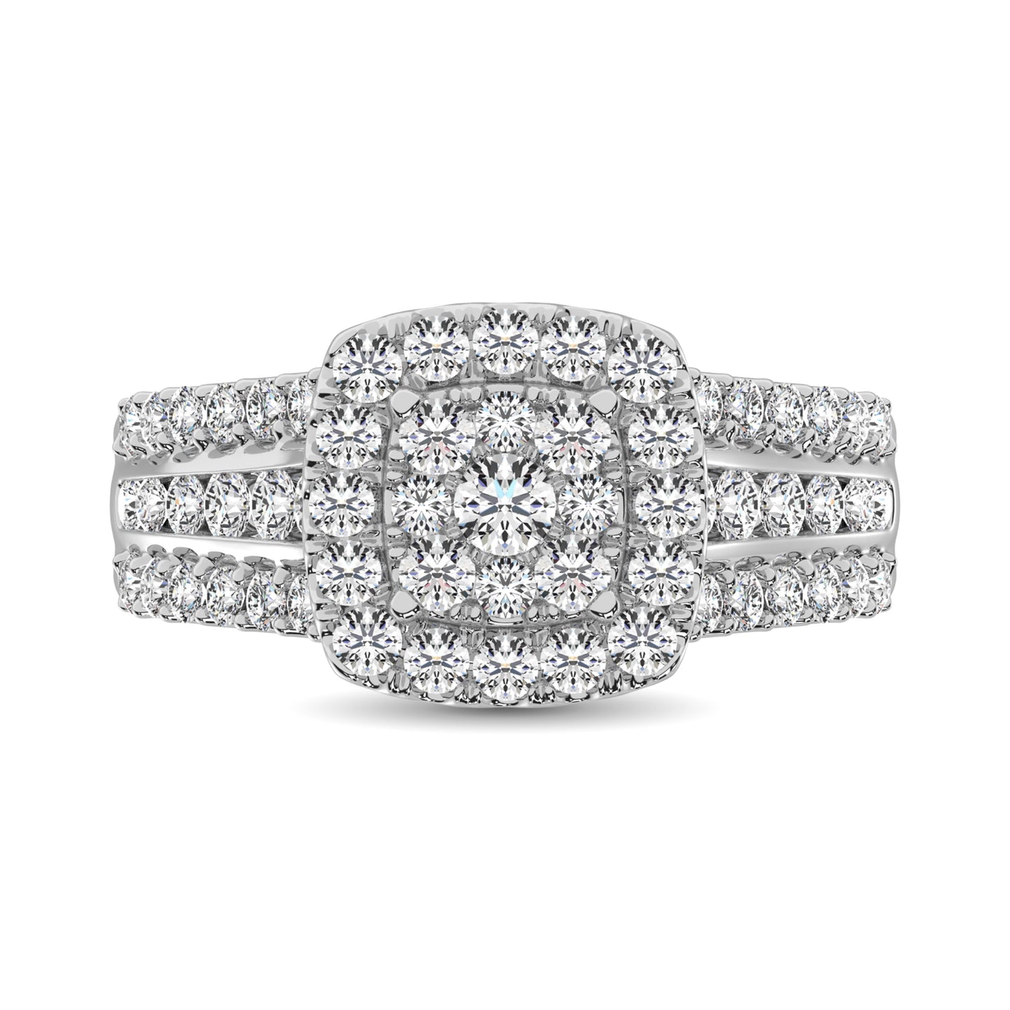 Diamond 1 1/2 Ct.Tw. Square Shape Engagement Ring in 10K White Gold