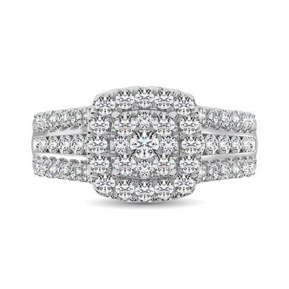 Diamond 1 1/2 Ct.Tw. Square Shape Engagement Ring in 10K White Gold