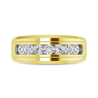 10K Yellow Gold 1 Ct.tw Round Cut Diamond Men?s Wedding Band