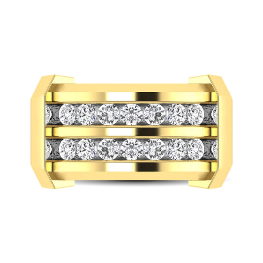 10K Yellow Gold 1/2 Ct.tw Round Cut Diamond Men?s Wedding Band