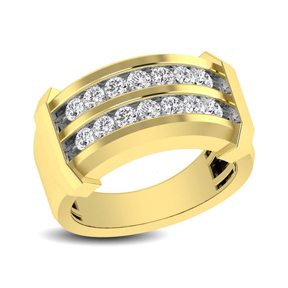 10K Yellow Gold 1 Ct.tw Round Cut Diamond Men?s Wedding Band