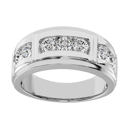 Diamond 1/4 Ct.Tw. Men?s Wedding Band in 10K White Gold