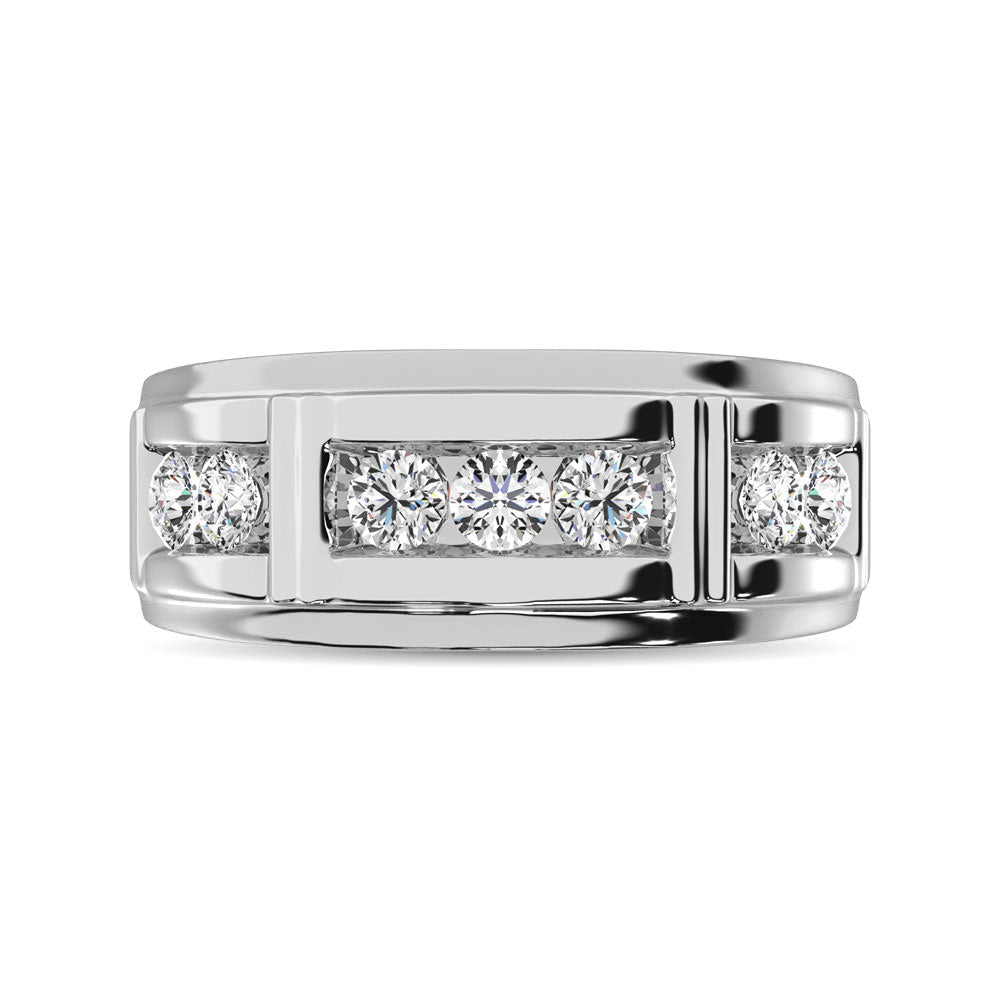 Diamond 1/4 Ct.Tw. Men?s Wedding Band in 10K White Gold