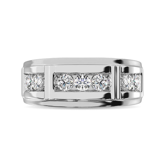 Diamond 1/4 Ct.Tw. Men?s Wedding Band in 10K White Gold