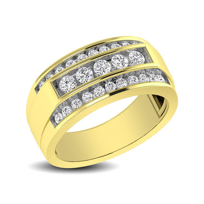 10K Yellow Gold 1 Ct.tw Round Cut Diamond Men?s Wedding Band