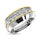10K White Gold with Accent of 10K Yellow Gold 1/2 Ct.Tw. Diamond 7 Stone Men?s Band