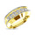 10K Yellow Gold with Accent of 10K White Gold 1/2 Ct.Tw. Diamond 7 Stone Men?s Band