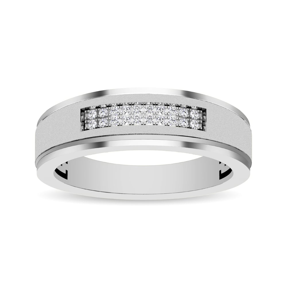 10K White Gold Diamond 1/10 Ct.tw Men?s Ring