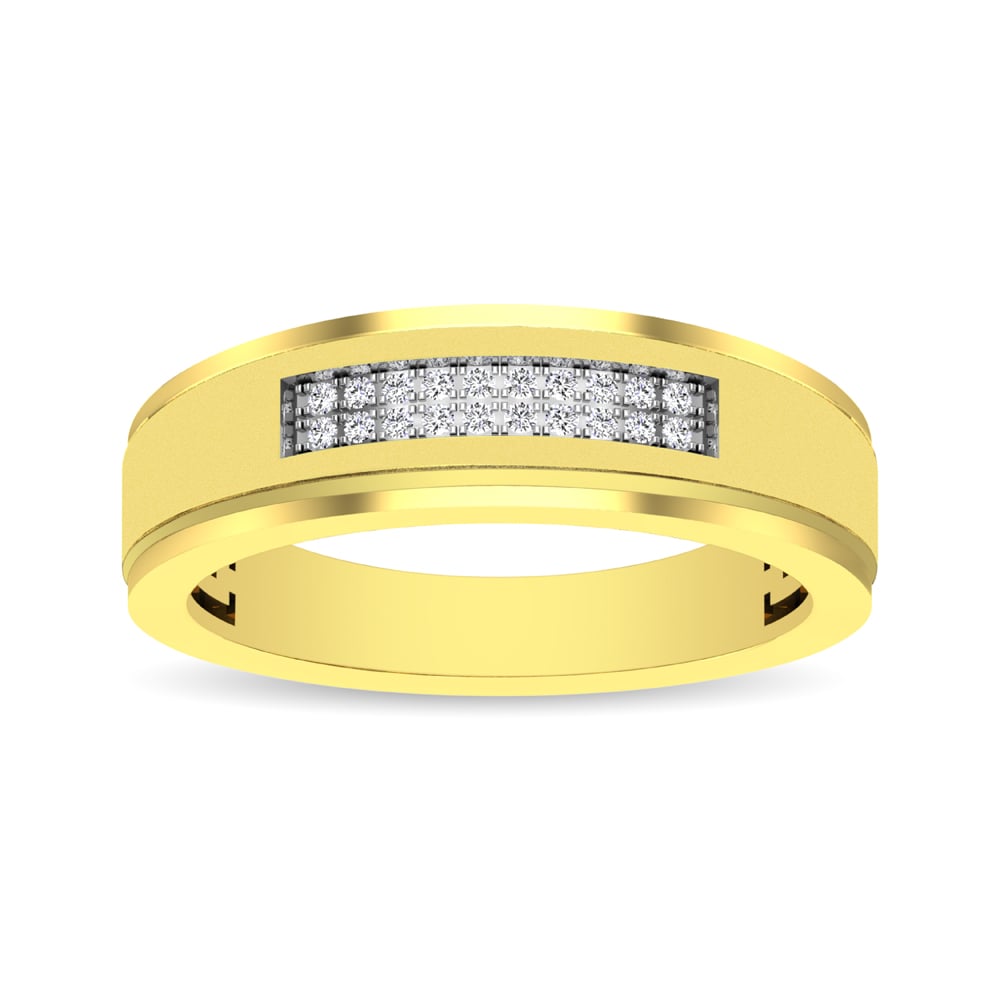 10K Yellow Gold Diamond 1/10 Ct.tw Men?s Ring