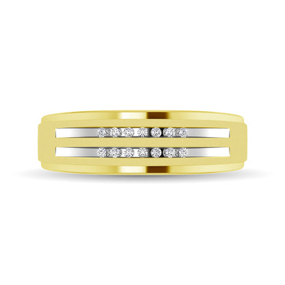 10K Yellow Gold Diamond 1/10 Ct.tw Men?s Ring