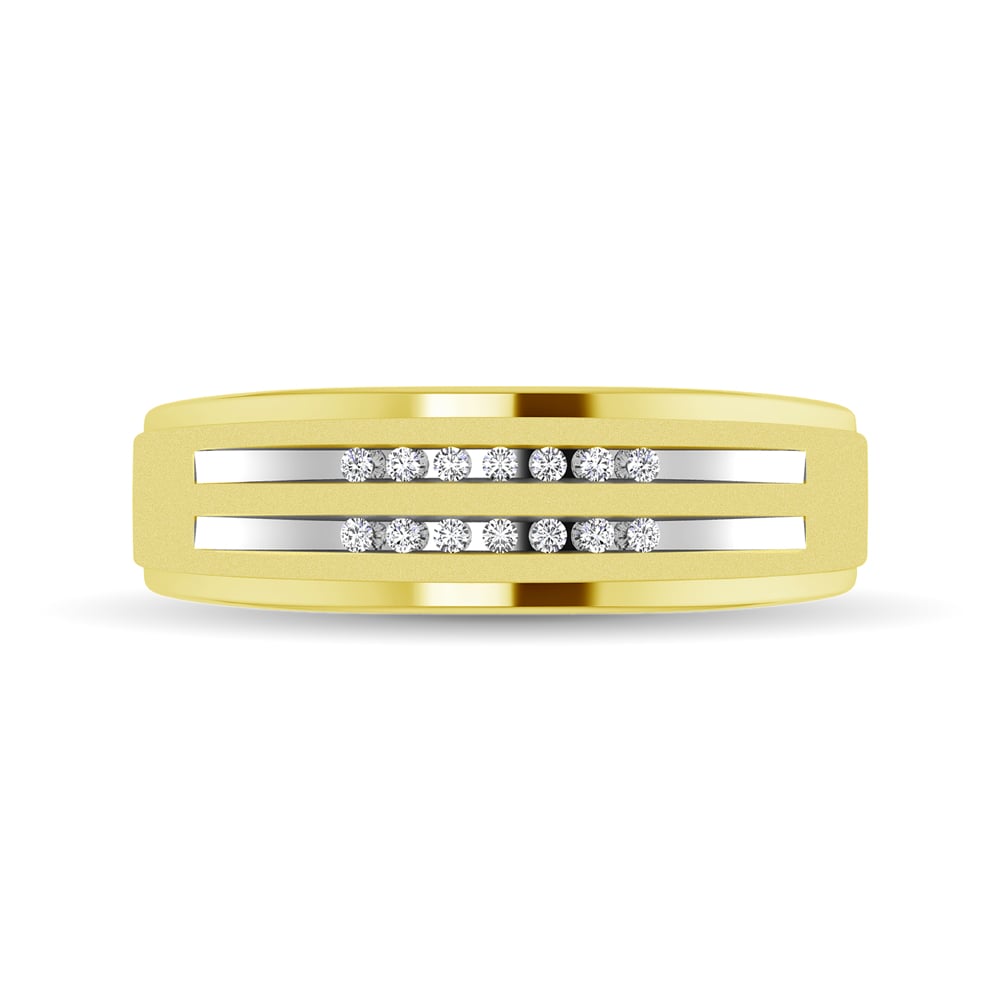 10K Yellow Gold Diamond 1/10 Ct.tw Men?s Ring