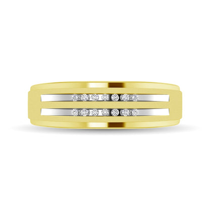 10K Yellow Gold Diamond 1/10 Ct.tw Men?s Ring