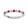 Diamond 7/8 Ct.Tw. And Ruby Stack Band in 14K White Gold ( 6 Diamond and 5 Ruby )