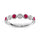Diamond 1/5 Ct.Tw. And Ruby Stack Band in 14K White Gold ( 3 Diamond and 4 Ruby )