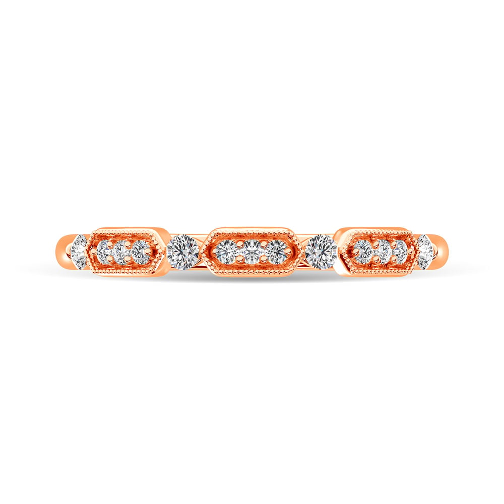 Diamond 1/6 Ct.Tw. Stack Band in 14K Rose Gold