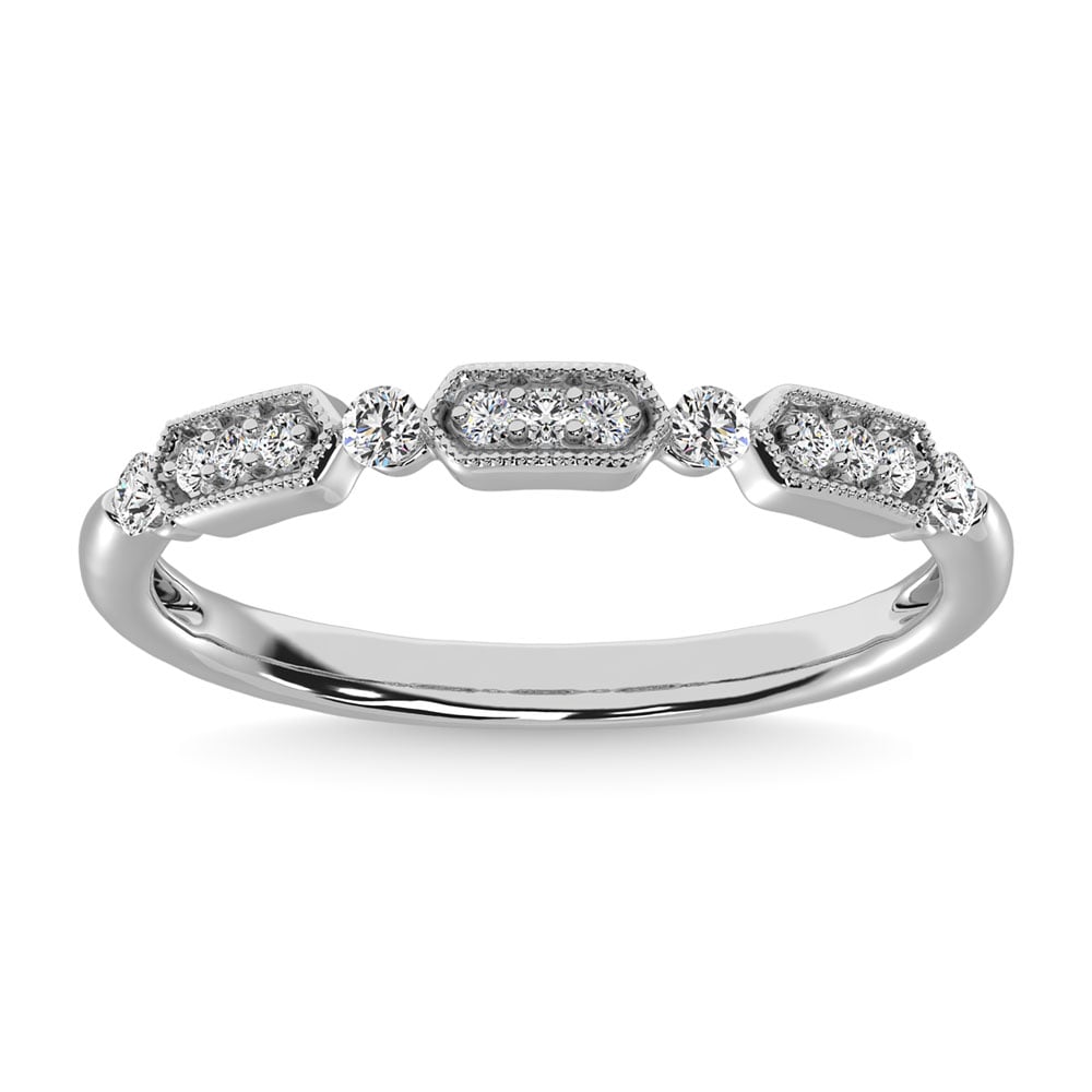 14K White Gold 1/6 Ct.tw Diamond Anniversary Ring