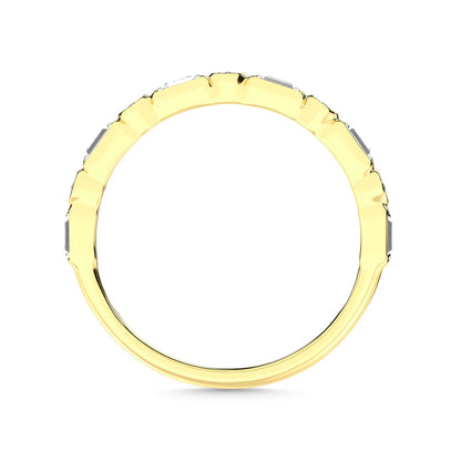 Diamond 1/8 Ct.Tw. Round and Baguette Stack Band in 14K Yellow Gold