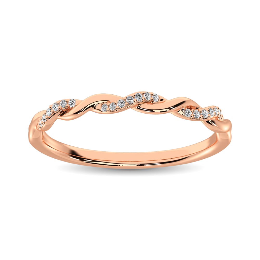 10K Rose Gold 1/20 Ct.tw Diamond Anniversary Band
