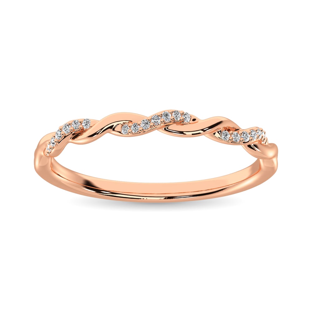 10K Rose Gold 1/20 Ct.tw Diamond Anniversary Band