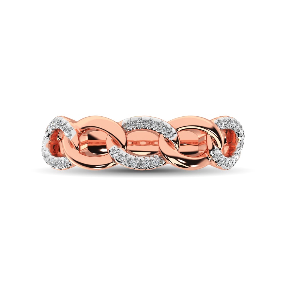 14K Rose Gold 1/6 Ct.Tw. Diamond Interlinked Anniversary Band