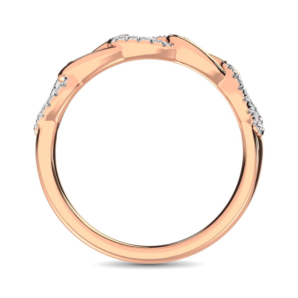 14K Rose Gold 1/6 Ct.Tw. Diamond Interlinked Anniversary Band