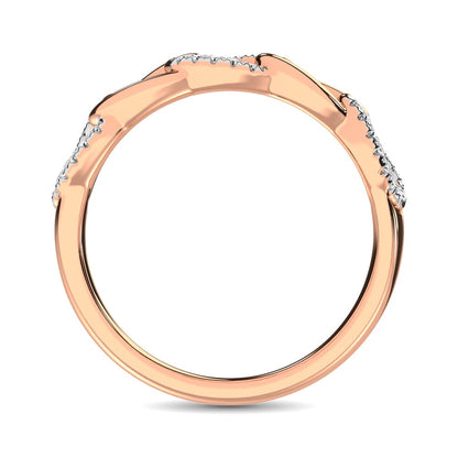 14K Rose Gold 1/6 Ct.Tw. Diamond Interlinked Anniversary Band