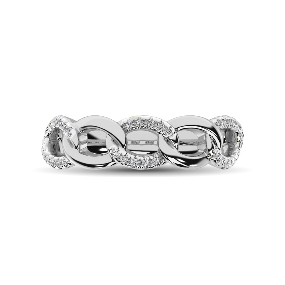 14K White Gold 1/6 Ct.Tw. Diamond Interlinked Anniversary Band