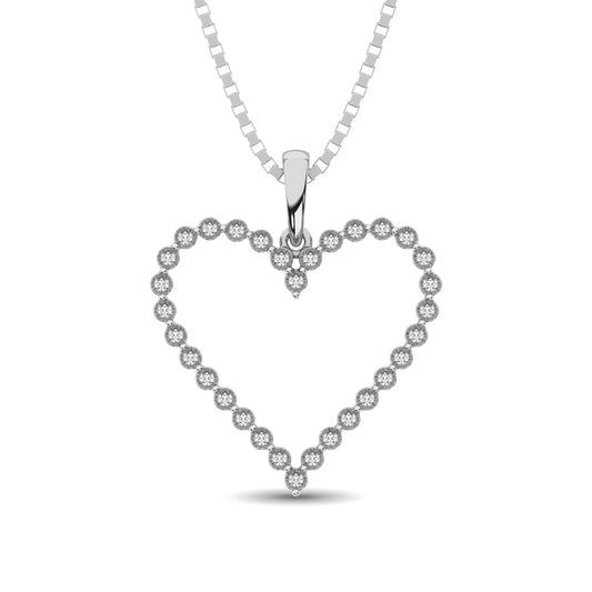 Sterling Silver 1/10 Ct.Tw. Diamond Heart Pendant
