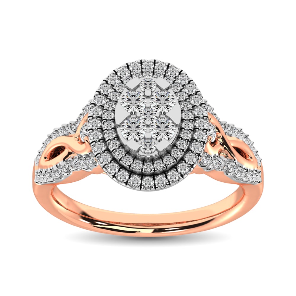 14K Two Tone Gold 3/4 Ct.Tw. Diamond Engagement Ring