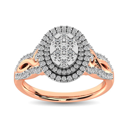 14K Two Tone Gold 3/4 Ct.Tw. Diamond Engagement Ring