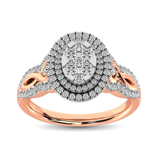 14K Two Tone Gold 3/4 Ct.Tw. Diamond Engagement Ring