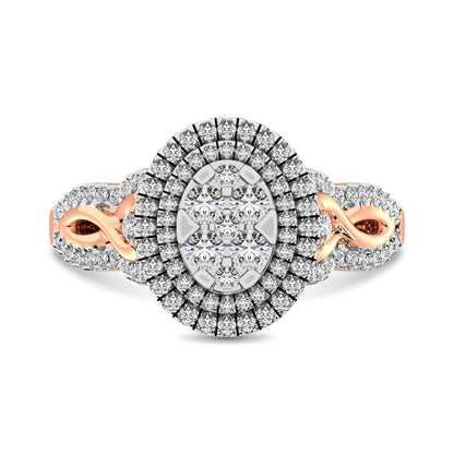 14K Two Tone Gold 3/4 Ct.Tw. Diamond Engagement Ring